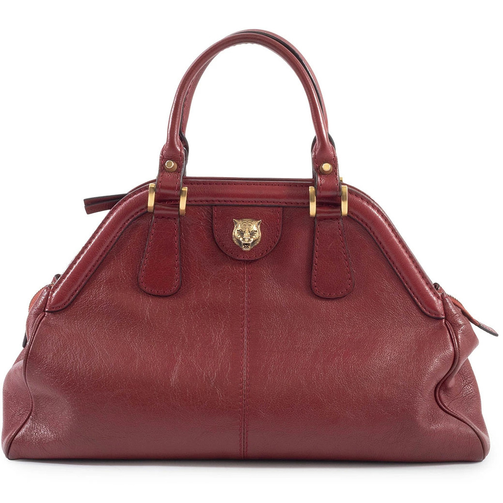 Gucci Bag Shoulder Liber Top Handle Leather Red Tiger Head - Picture 2 of 9